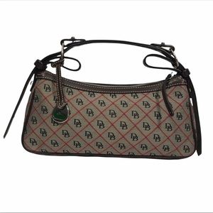 Dooney & Bourke Signature Grey & Black - Red Quilting Pattern Satchel - Handbag